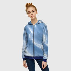 Толстовка на молнии женская Снежный покров, цвет: 3D-синий — фото 2