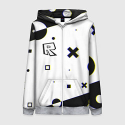 Толстовка на молнии женская Roblox pattern game, цвет: 3D-меланж