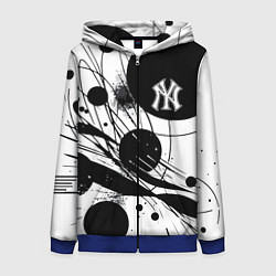 Толстовка на молнии женская New York Yankees baseball team - abstraction, цвет: 3D-синий