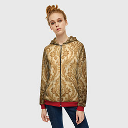 Толстовка на молнии женская Обои, цвет: 3D-красный — фото 2