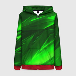 Толстовка на молнии женская Кислотные стрипсы неон, цвет: 3D-красный