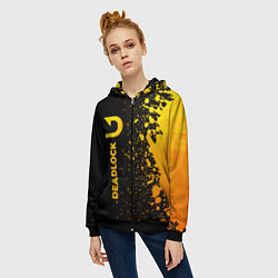 Толстовка на молнии женская Deadlock - gold gradient по-вертикали, цвет: 3D-черный — фото 2