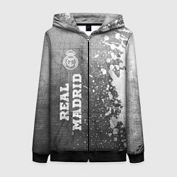 Толстовка на молнии женская Real Madrid - grey gradient по-вертикали, цвет: 3D-черный