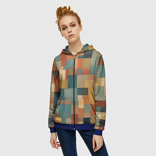 Женская толстовка на молнии Inspired by Paul Klee / 3D-Синий – фото 3