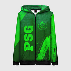 Толстовка на молнии женская PSG - green gradient вертикально, цвет: 3D-черный