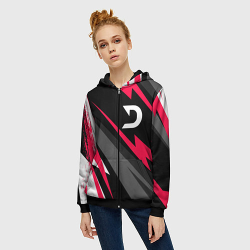 Женская толстовка на молнии Deadlock graffity splash / 3D-Черный – фото 3