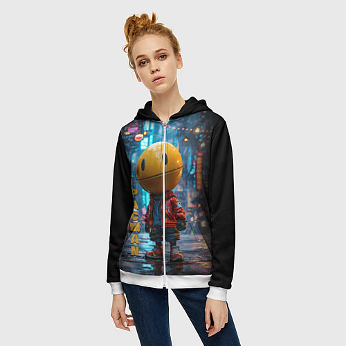 Женская толстовка на молнии Urban Pac 8bit / 3D-Белый – фото 3