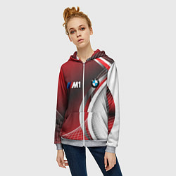 Толстовка на молнии женская BMW sport geometry motors, цвет: 3D-меланж — фото 2
