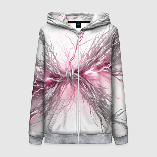 Женская толстовка на молнии Электрическое сплетение / 3D-Меланж – фото 1