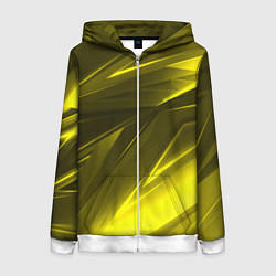 Толстовка на молнии женская Gold stripes abstraction, цвет: 3D-белый