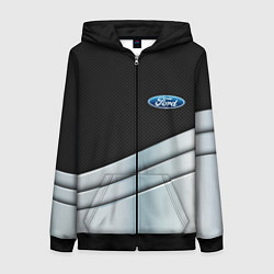 Женская толстовка на молнии FORD metal texture