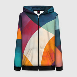 Толстовка на молнии женская Геометрическая иллюстрация, цвет: 3D-черный