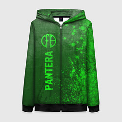 Толстовка на молнии женская Pantera - green gradient по-вертикали, цвет: 3D-черный