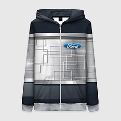Толстовка на молнии женская FORD текстура из метала, цвет: 3D-меланж