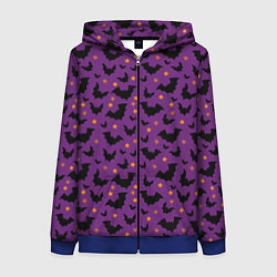Толстовка на молнии женская Мрачный полёт, цвет: 3D-синий