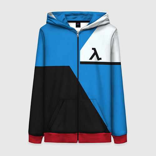 Женская толстовка на молнии Half life geometry steel valve / 3D-Красный – фото 1