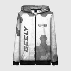 Толстовка на молнии женская Geely - white gradient вертикально, цвет: 3D-черный