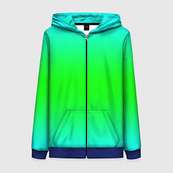 Толстовка на молнии женская Кислотный градиент текстура, цвет: 3D-синий