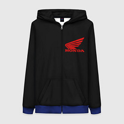 Женская толстовка на молнии Honda red logo auto steel