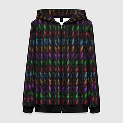 Женская толстовка на молнии Разноцветные точки на чёрном фоне