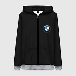 Толстовка на молнии женская BMW auto logo, цвет: 3D-меланж