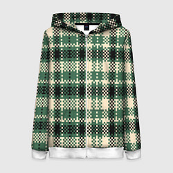 Толстовка на молнии женская Полосатый пиксель, цвет: 3D-белый