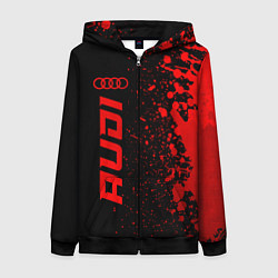 Толстовка на молнии женская Audi - red gradient по-вертикали, цвет: 3D-черный