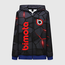 Толстовка на молнии женская Bimoto - плиты с эффектом свечения, цвет: 3D-синий