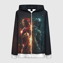 Женская толстовка на молнии Железный Человек - Доктор Дум