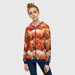 Толстовка на молнии женская Ролл Филадельфия, цвет: 3D-синий — фото 2