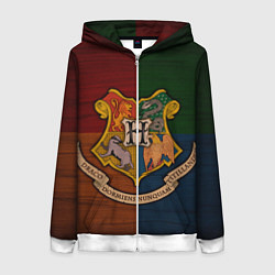 Толстовка на молнии женская Hogwarts emblem, цвет: 3D-белый