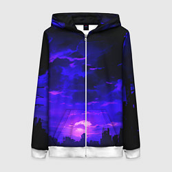 Женская толстовка на молнии Фиолетовый апокалиптический закат