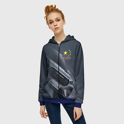 Женская толстовка на молнии Jetour / 3D-Синий – фото 3