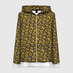 Толстовка на молнии женская Рыжие пятна леопарда, цвет: 3D-белый
