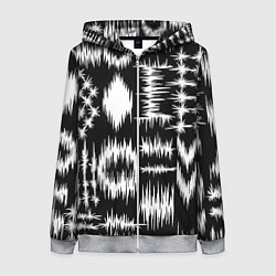 Толстовка на молнии женская Штриховка - геометрическая абстракция, цвет: 3D-меланж