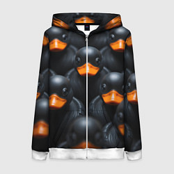 Женская толстовка на молнии Черные уточки