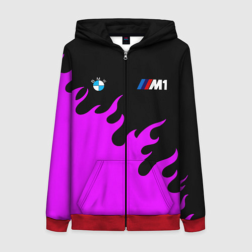 Женская толстовка на молнии BMW flame / 3D-Красный – фото 1