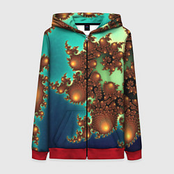 Толстовка на молнии женская Психоделика абстракция, цвет: 3D-красный