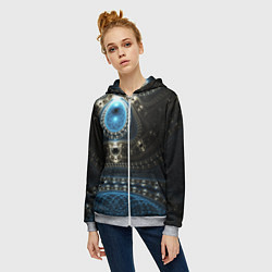 Толстовка на молнии женская Психоделика текстура, цвет: 3D-меланж — фото 2