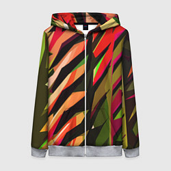 Женская толстовка на молнии Красно-чёрная абстракция