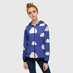 Толстовка на молнии женская Легкие облака, цвет: 3D-черный — фото 2