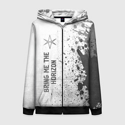 Толстовка на молнии женская Bring Me the Horizon - white gradient по-вертикали, цвет: 3D-черный