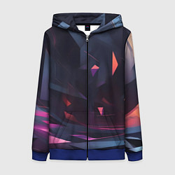 Толстовка на молнии женская Абстрактный вихрь, цвет: 3D-синий