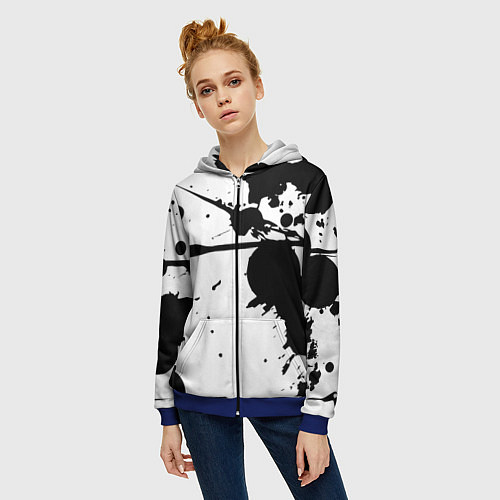 Женская толстовка на молнии Art blots - vanguard / 3D-Синий – фото 3