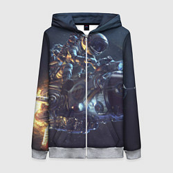 Женская толстовка на молнии Космонавт - ракета