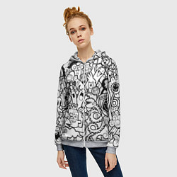 Толстовка на молнии женская Каляки маляки, цвет: 3D-меланж — фото 2
