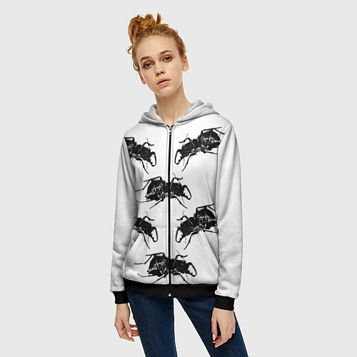 Женская толстовка на молнии Mezzanine / 3D-Черный – фото 3