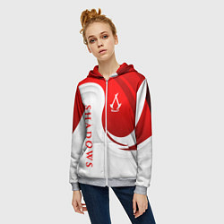 Толстовка на молнии женская Assassins creed - shadows, цвет: 3D-меланж — фото 2