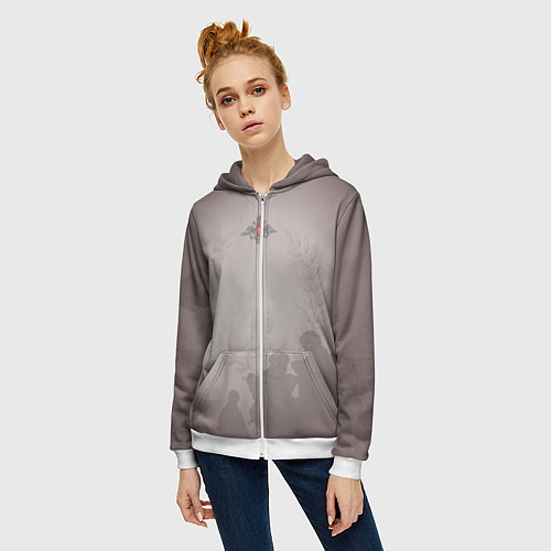 Женская толстовка на молнии Лавры / 3D-Белый – фото 3