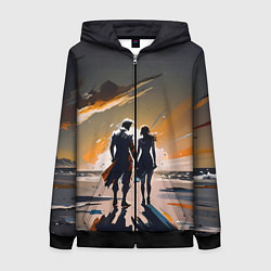 Женская толстовка на молнии Пара на пляже